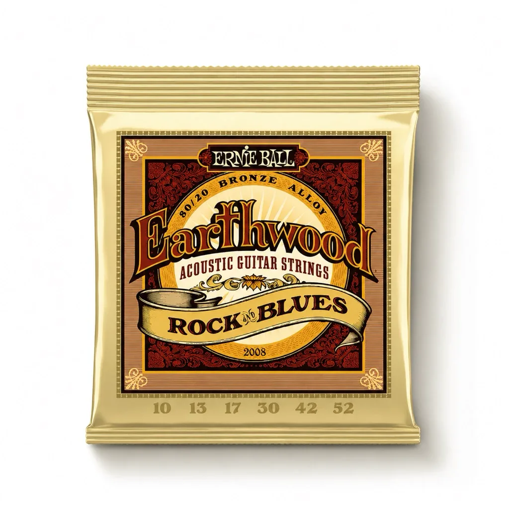 Ernie Ball Earthwood Rock & Blues 2008 Senar Gitar Akustik 80/20 Bronze Alloy 10-52 Original