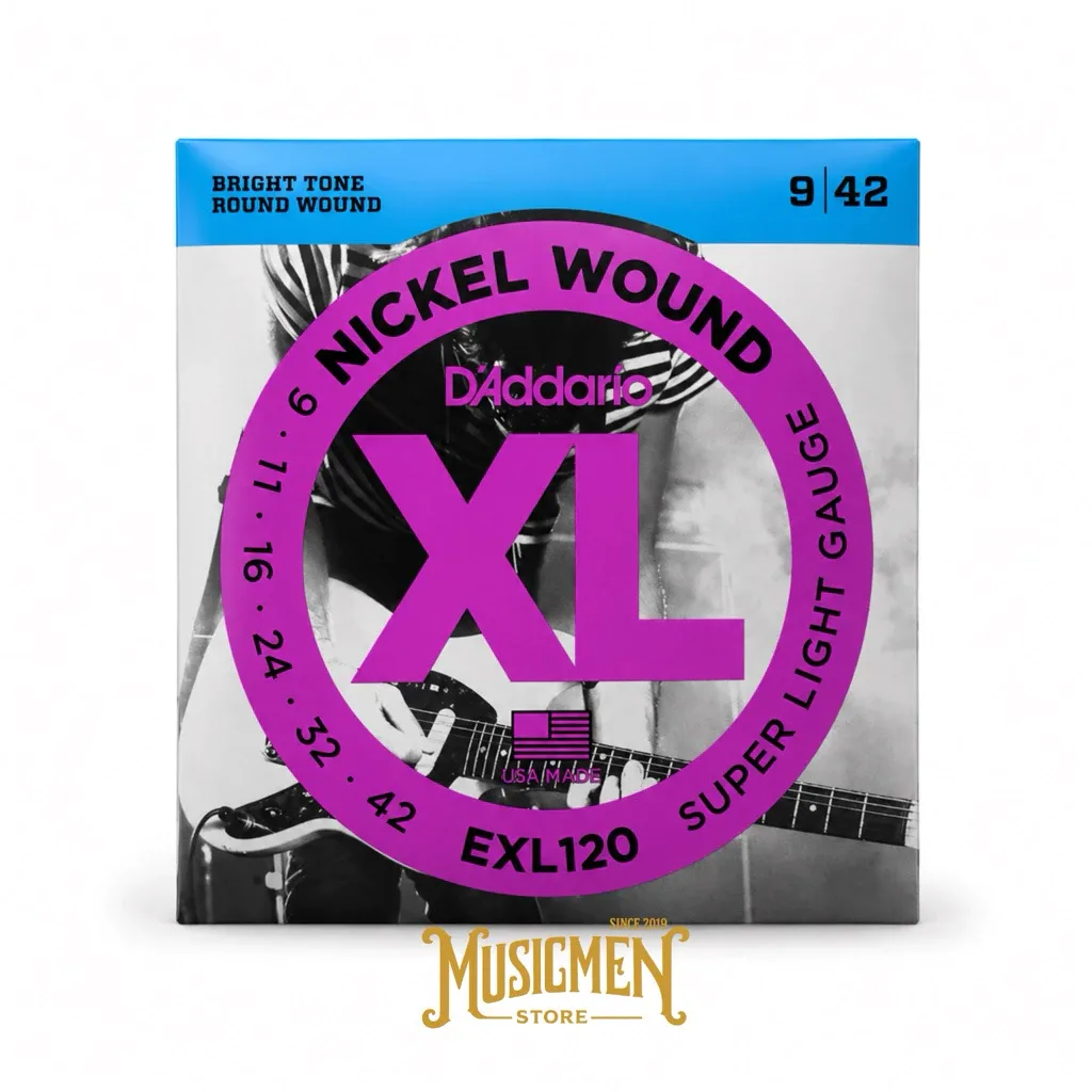 D’Addario XL EXL120 Nickel Wound 09-42 Senar Gitar Elektrik Super Light Original